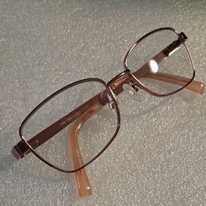 Rose Gold Metalic Pink Rectangular Metal Rx Frames. NWOT